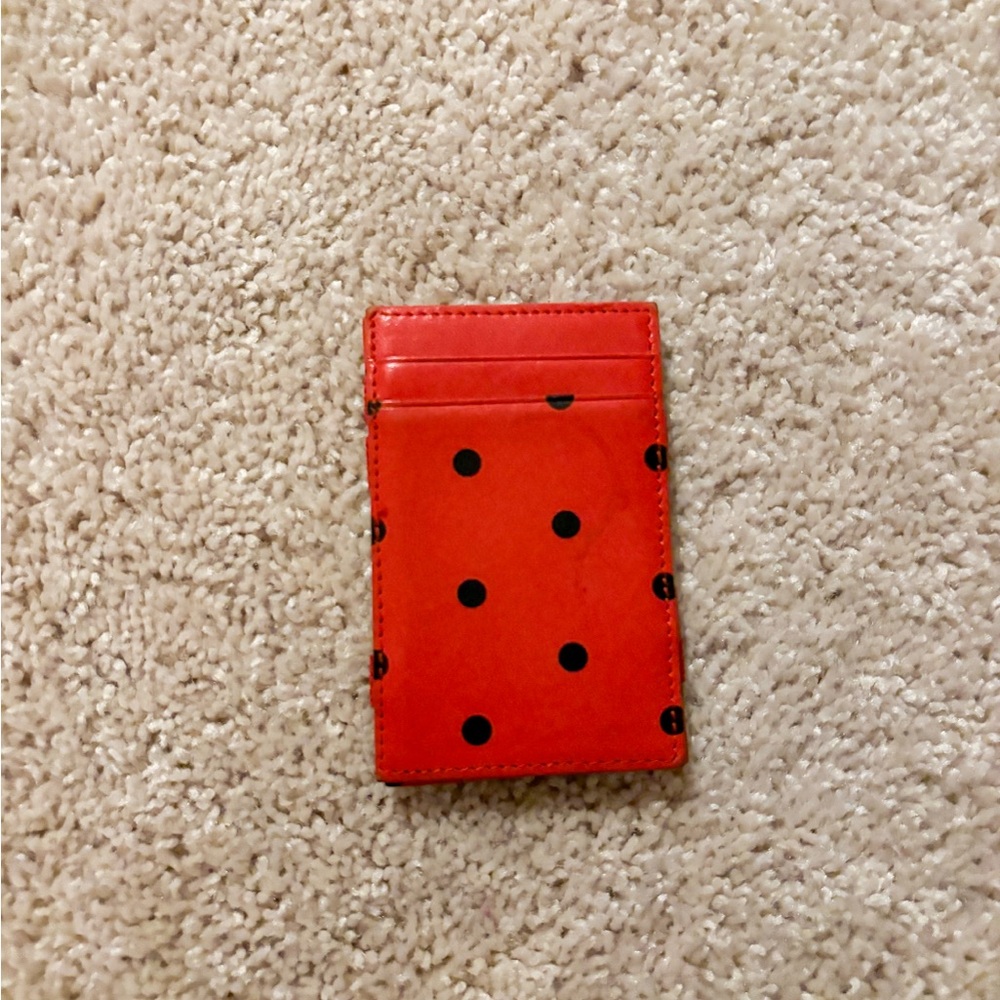J. Crew Red Polka Dot Card Holder